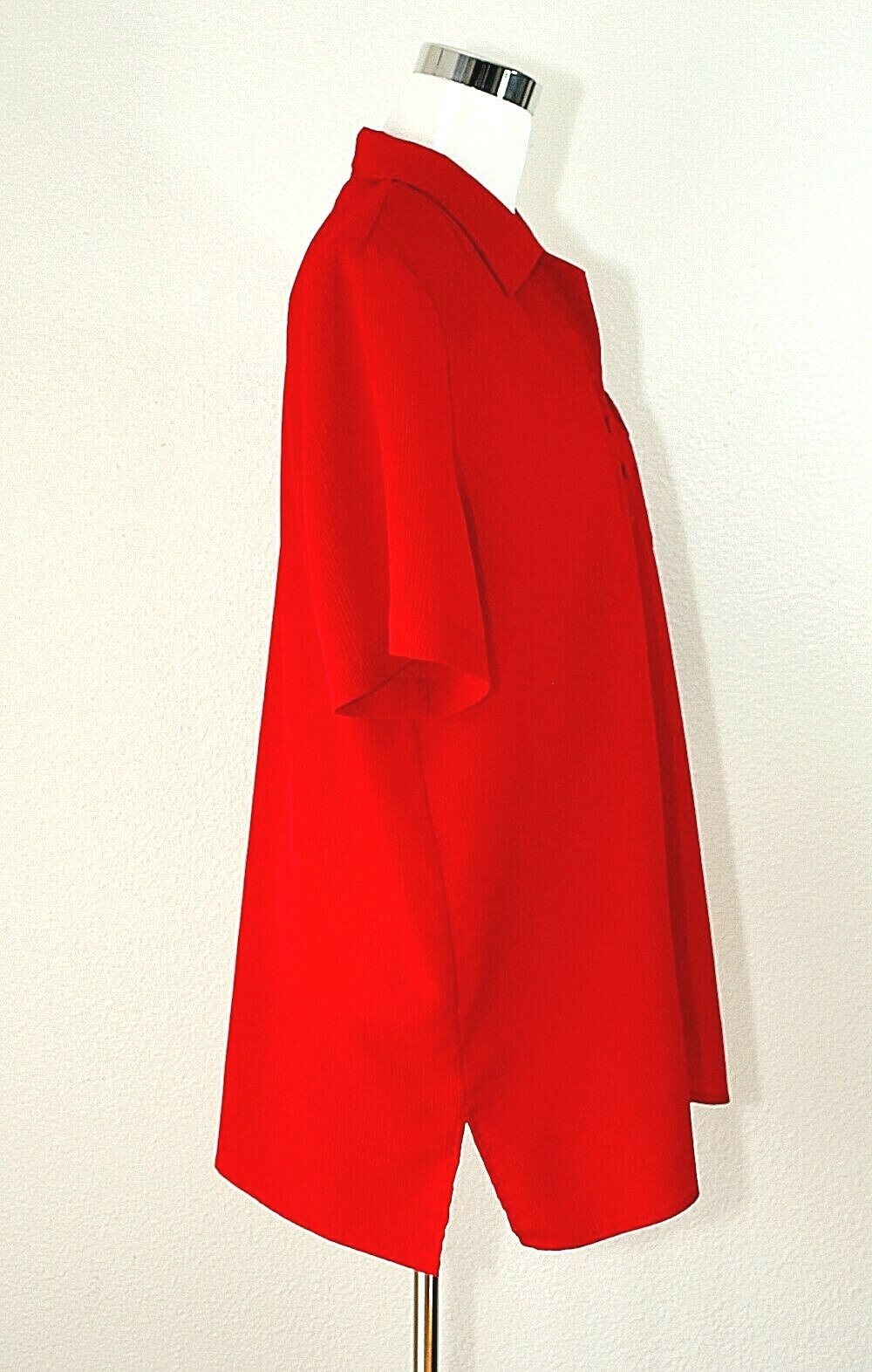 VTG CHRISTIE & JILL Woman’s Casual Top Blouse Button Front Bright Red Sz. L #02