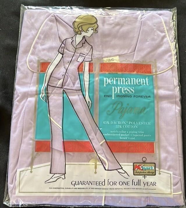 Vtg 60s/70s Kmart Ladies Retro Pajama Set~NIP~Light Purple Top/Pants~MCM PJs