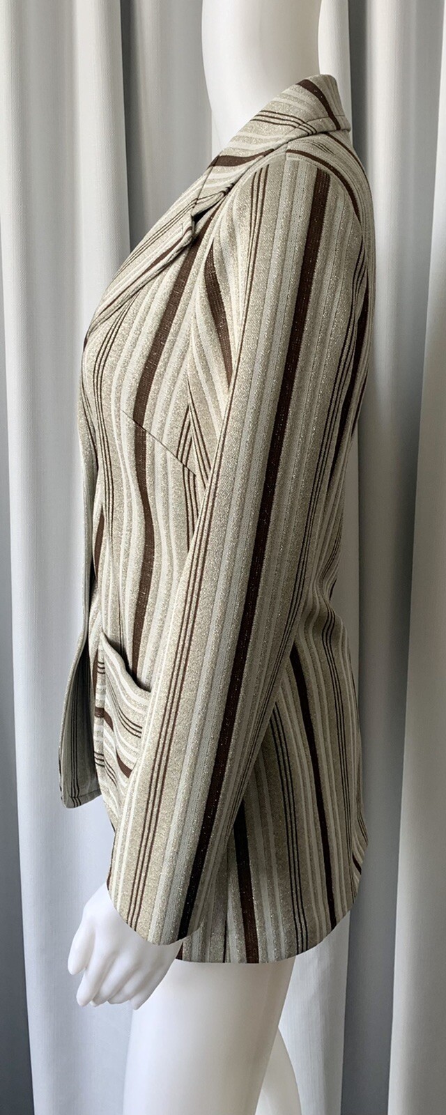 Vintage 70s Polyester lurex striped jacket M/L