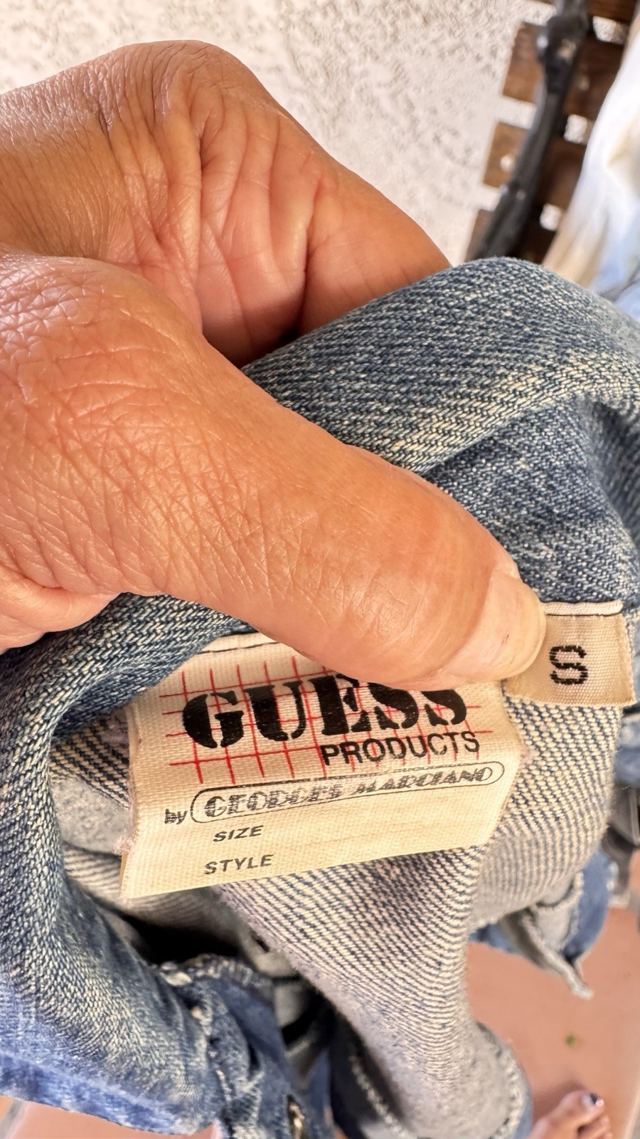 RARE Georges Marciano Guess 80’s 90’s Denim Jacket Blue Size S Vintage NICE