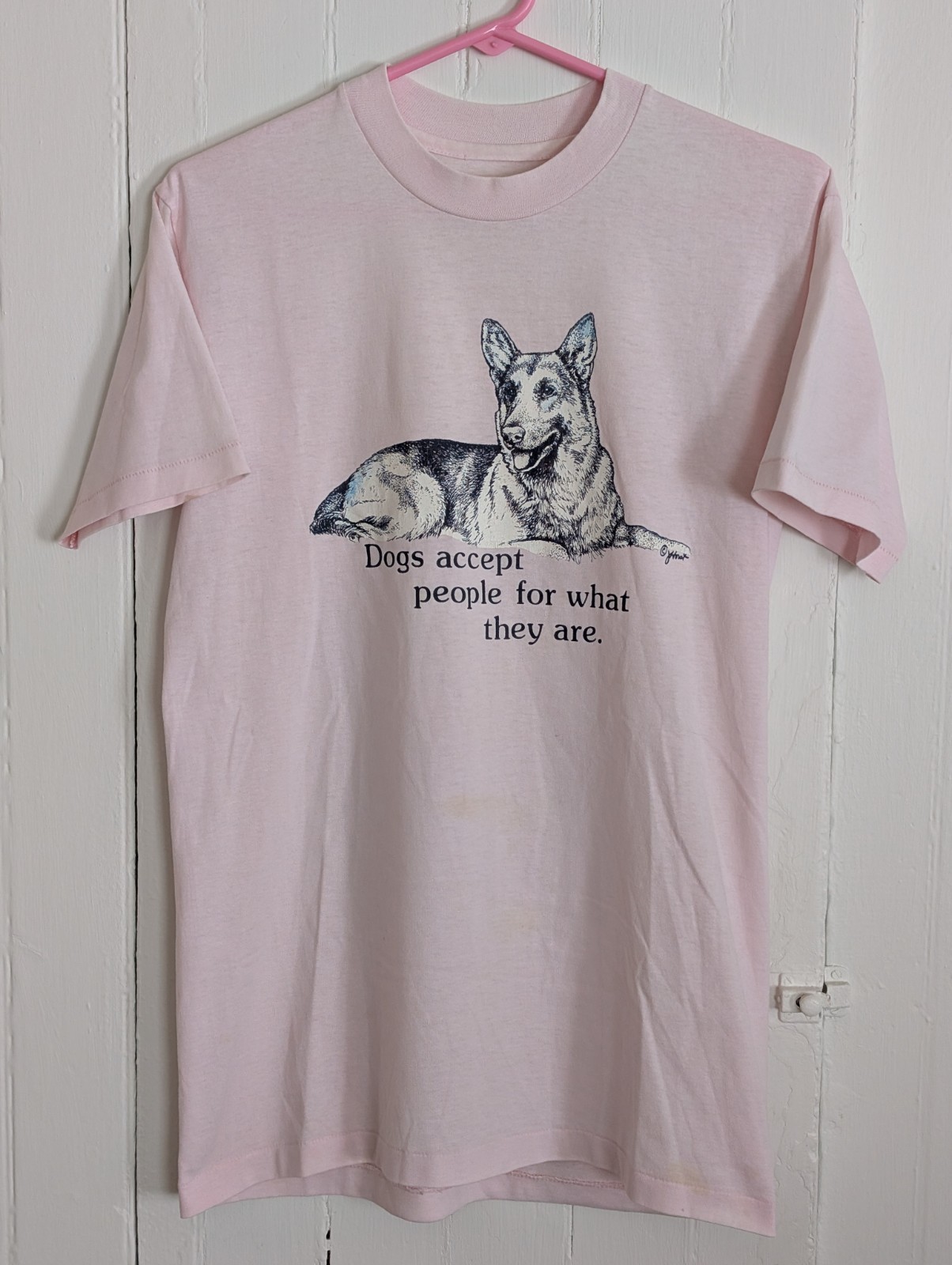 Vintage 1990’s „Dogs Accept People For Who They Are” T-Shirt Women’s Size M/L