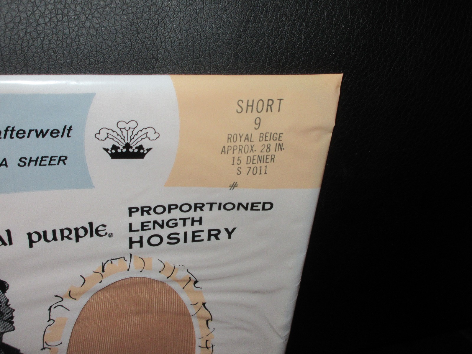 Vintage Royal Purple Hosiery Size Sears 9 SHORT ROYAL BEIGE NYLON STOCKINGS