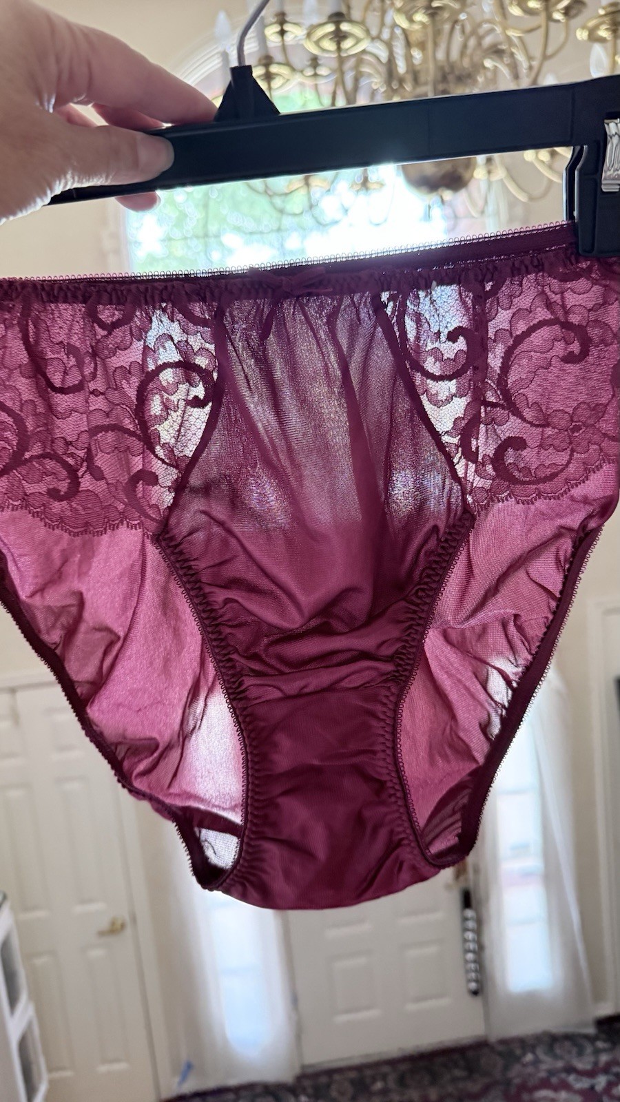 Maidenform Sweet Nothings 6 M Bikini All Antron III Nylon Shiny Satin Lace USA