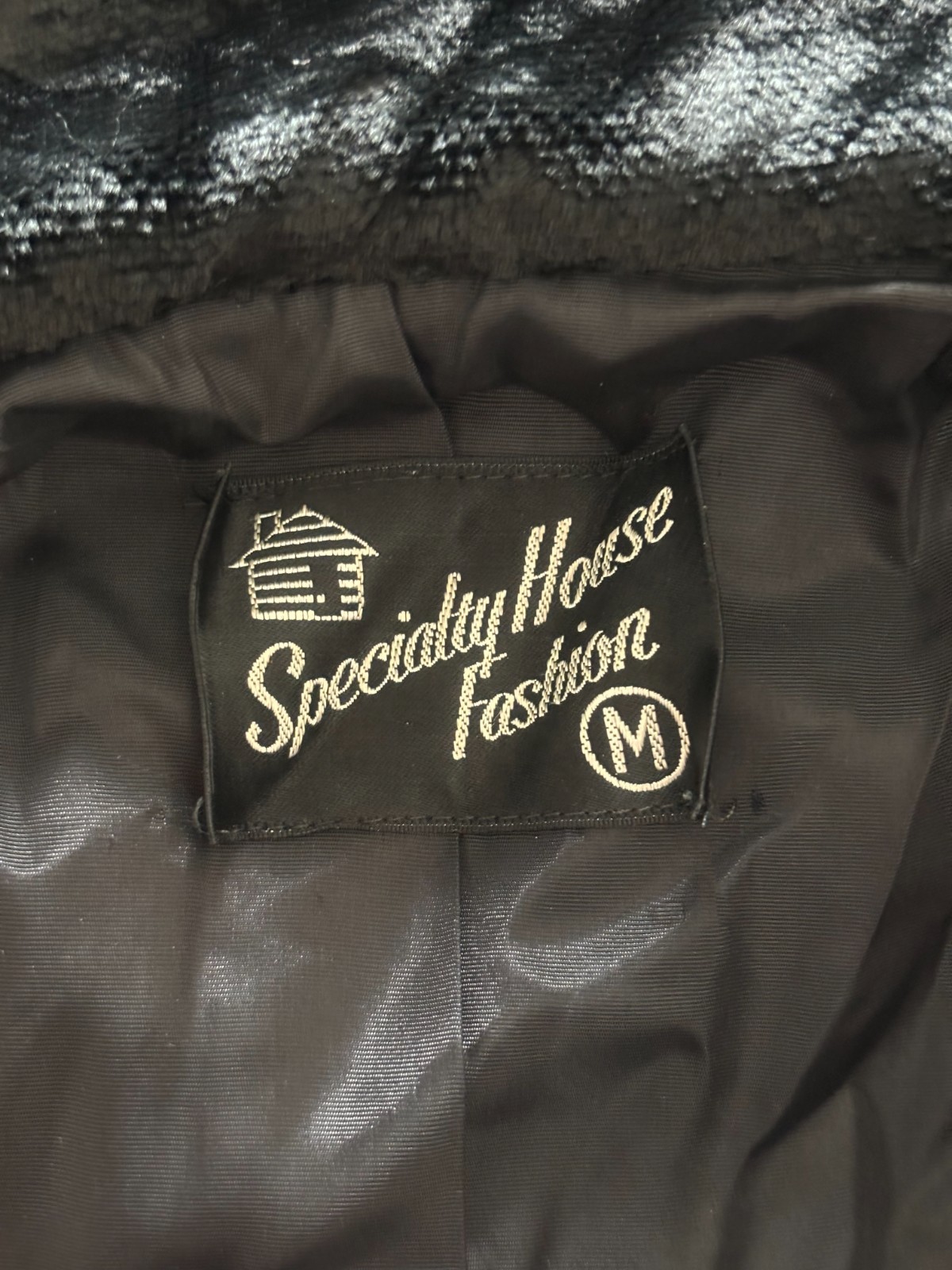 1950s Black Embossed Velvet Jacket, by Specialty House, Small to Medium