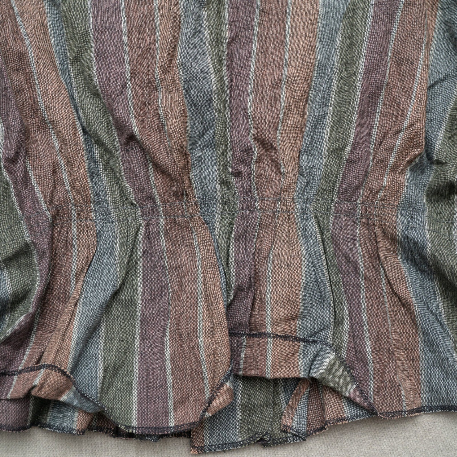 Vintage Antique Theater Victorian Style Puffy Sleeve Flared Blouse Button Up