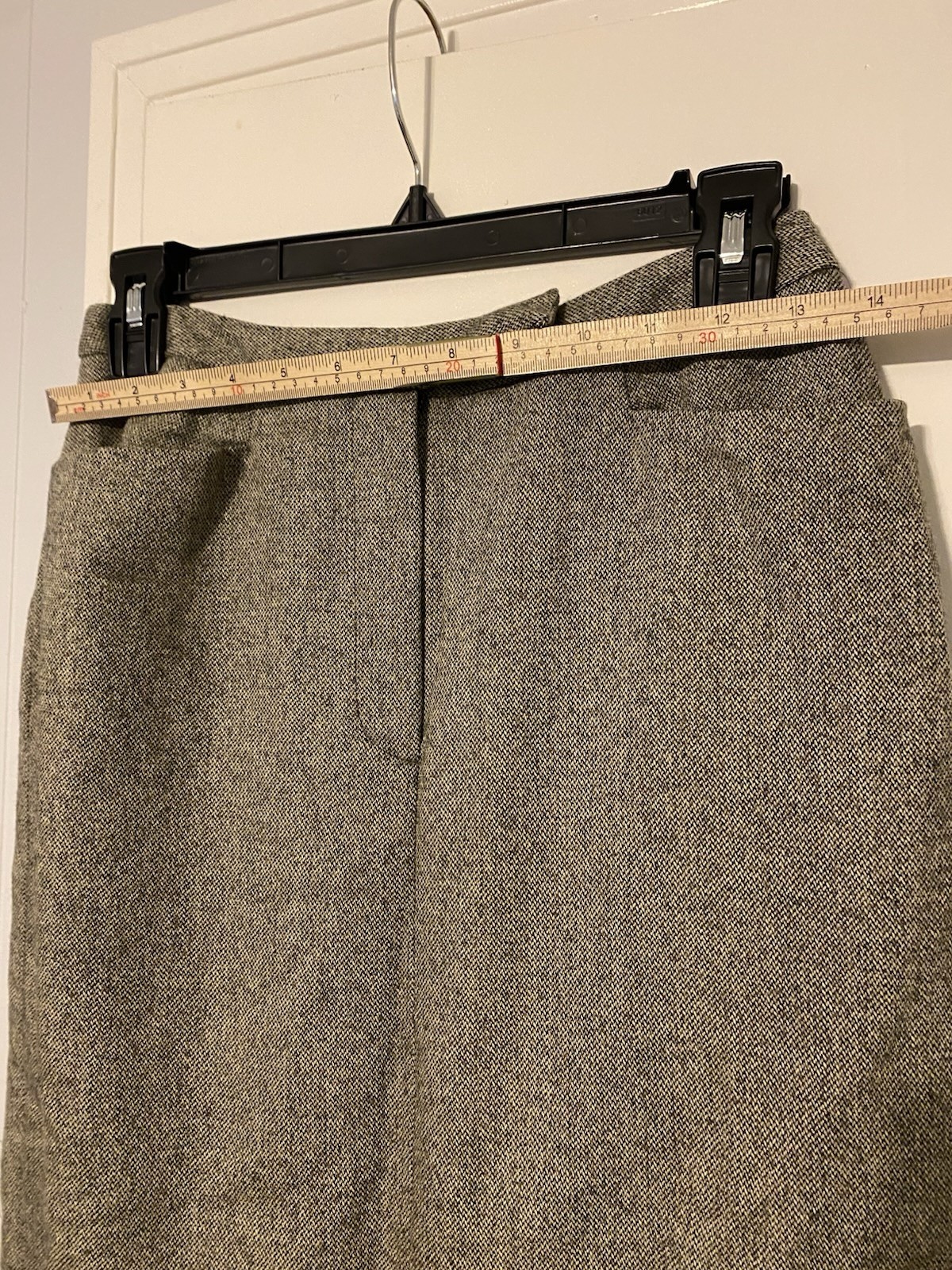 Vtg Ralph Lauren Gray Tweed Wool Herringbone A-Line Skirt 28×35 size 4 Pockets