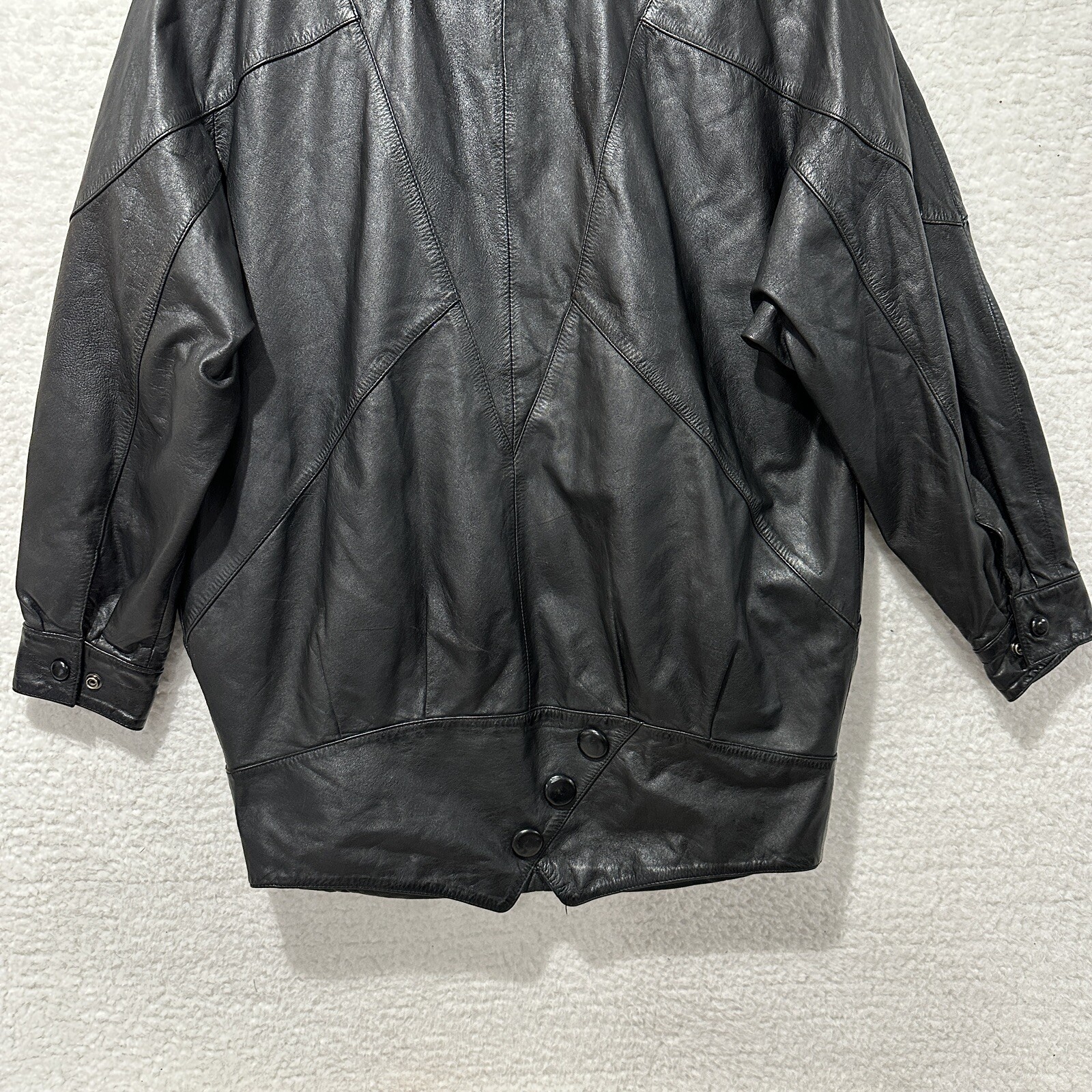 Wilson Vintage Women Thinsulate Lining Removable Black Leather Jacket Size Small