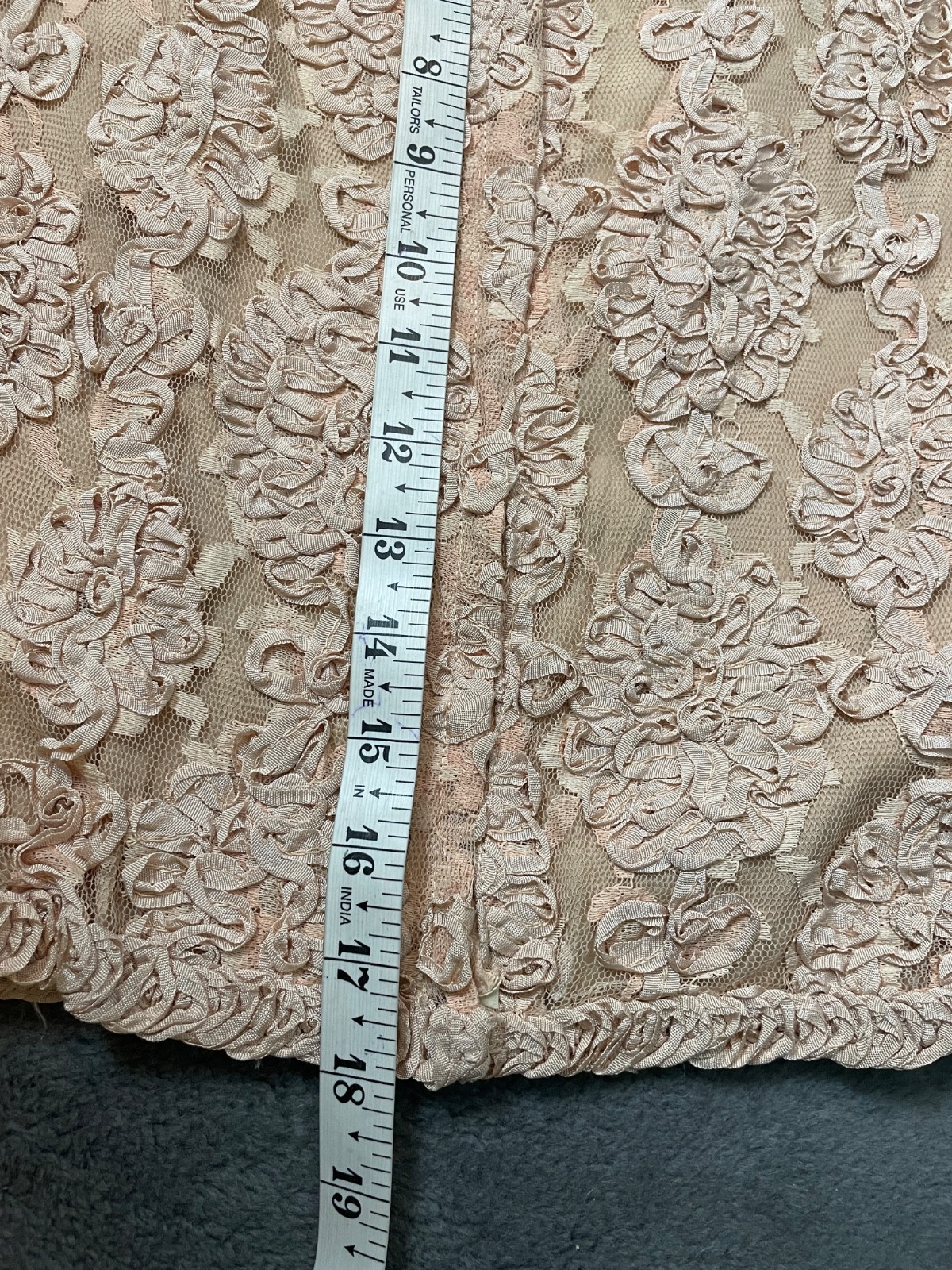 Vintage 50s Leonards Lace Jacket Top Set Small Pink Ribbon Pearl Embroidery VTG
