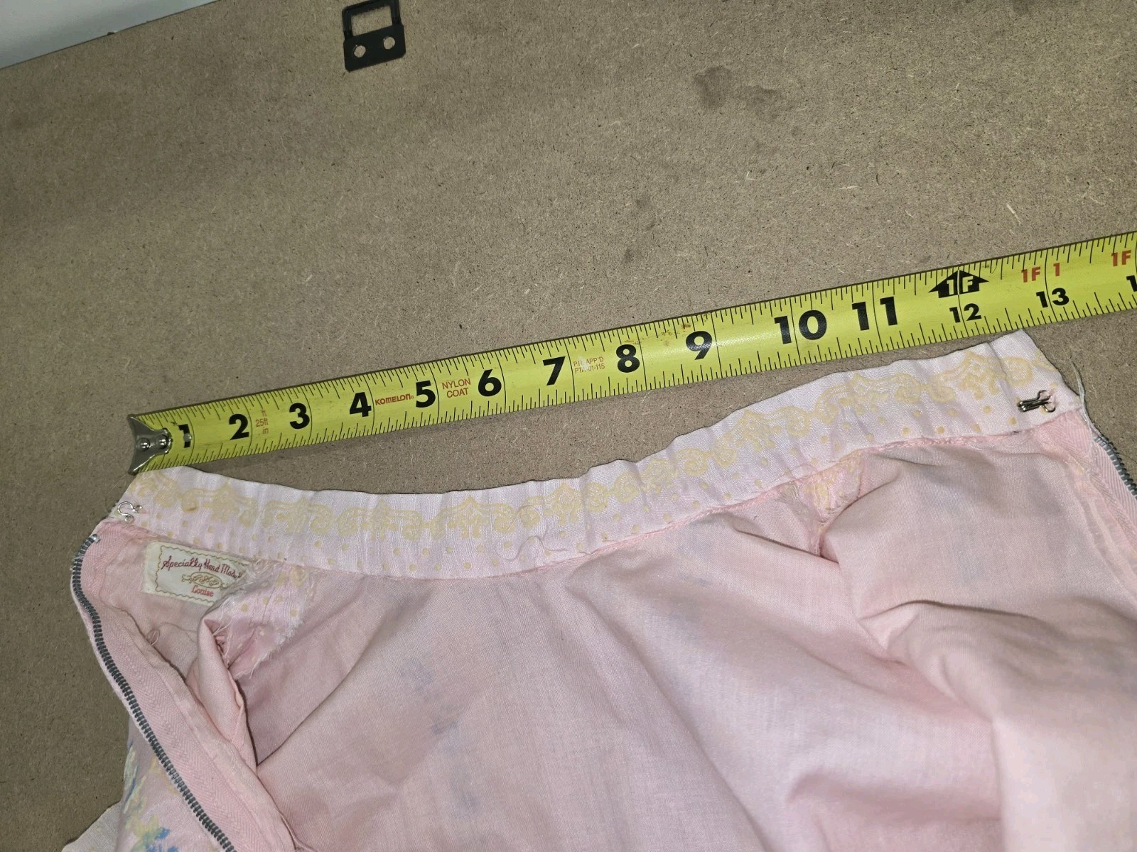Vintage handmade Pink cotton blue accented Dress