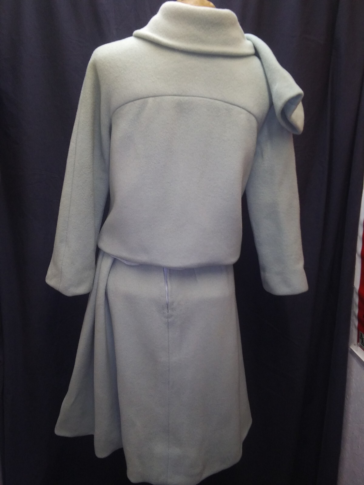 Vintage 1950’s Light Blue Soft Wool Elegant Skirt & Jacket Tiffeau & Busch S