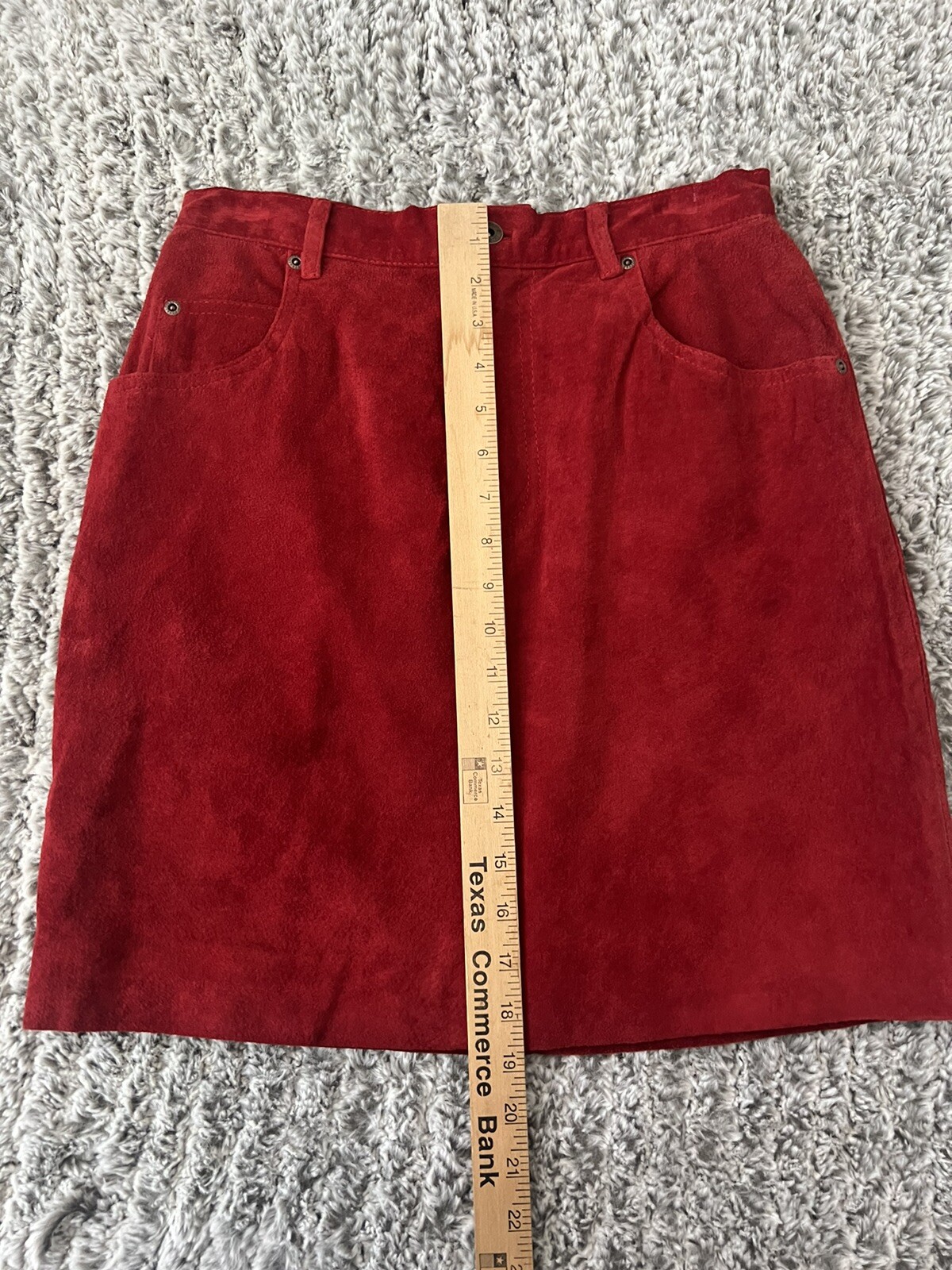 Crazy Horse 100% Leather Skirt Red Size 9/10 Vintage