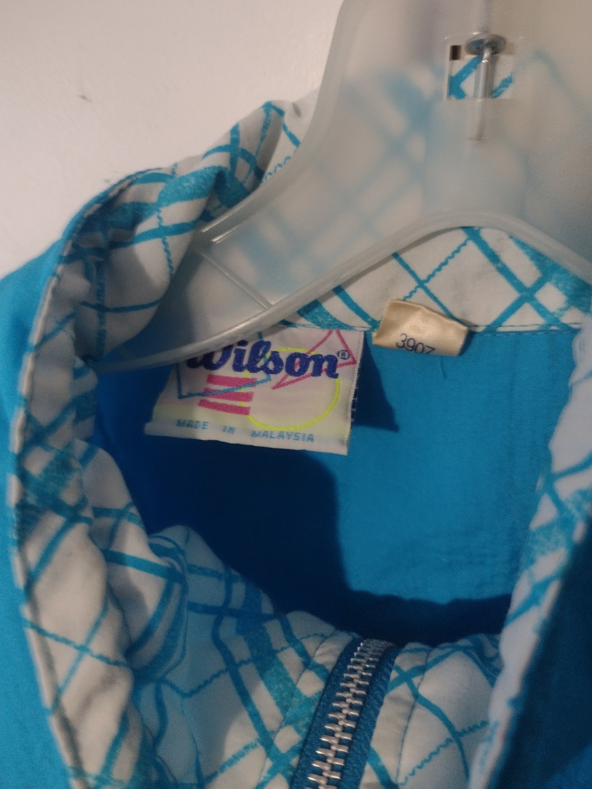 Vintage Wilson Jacket Womens Small Blue White Purple Nylon Windbreaker 1980s