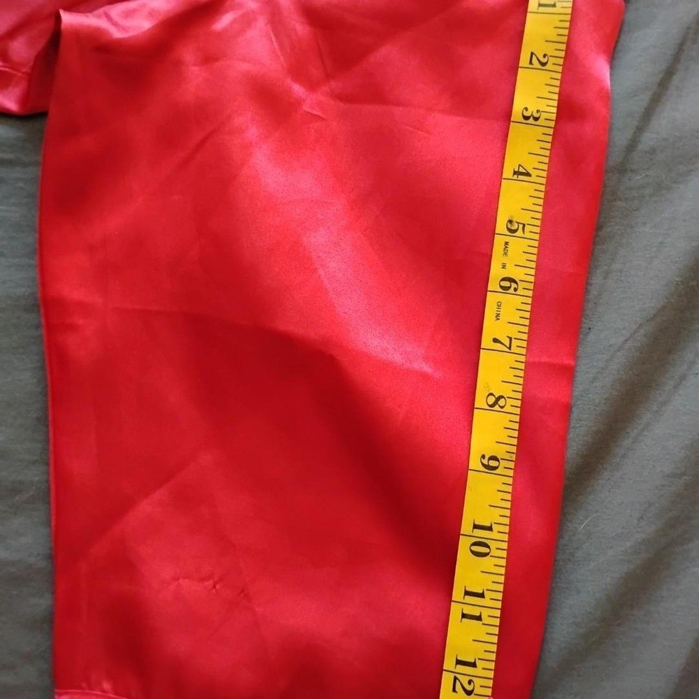 Vintage Golden Dragon Red Satin Nightshirt Sleep Shirt goth indie Lounge Y2K