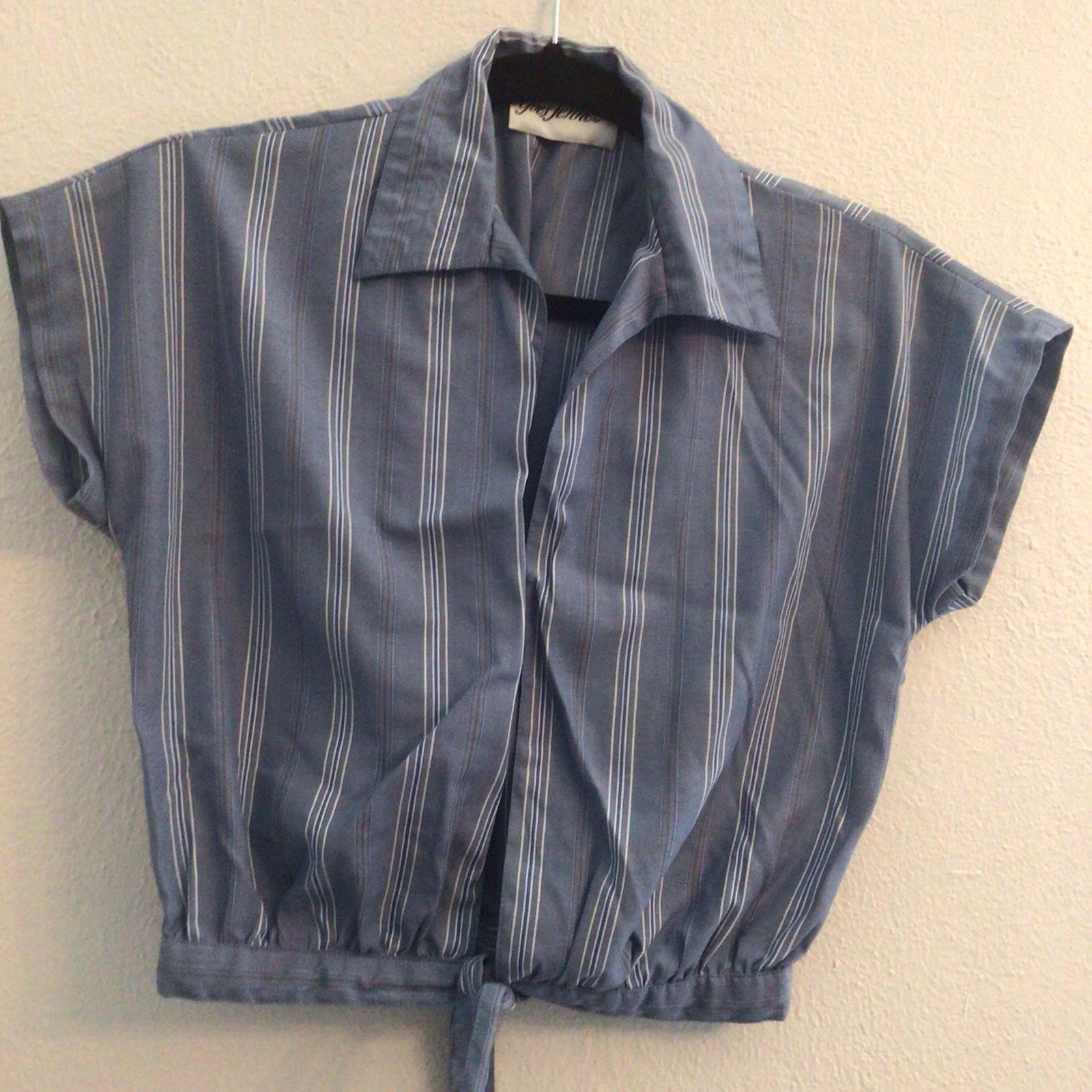 Vintage Blue/ White/stripped Yvette Jennet Shirt Size S