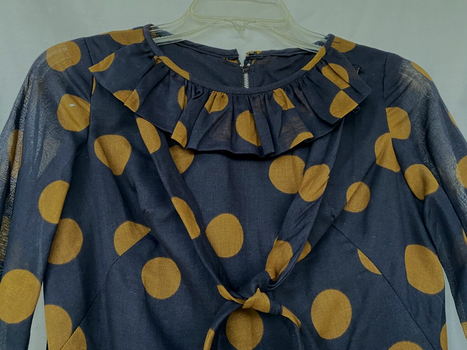 *VTG 60s..STANTON JRs PETITE..BROWN..POLKA DOT..SHEATH..DRESS..XXS