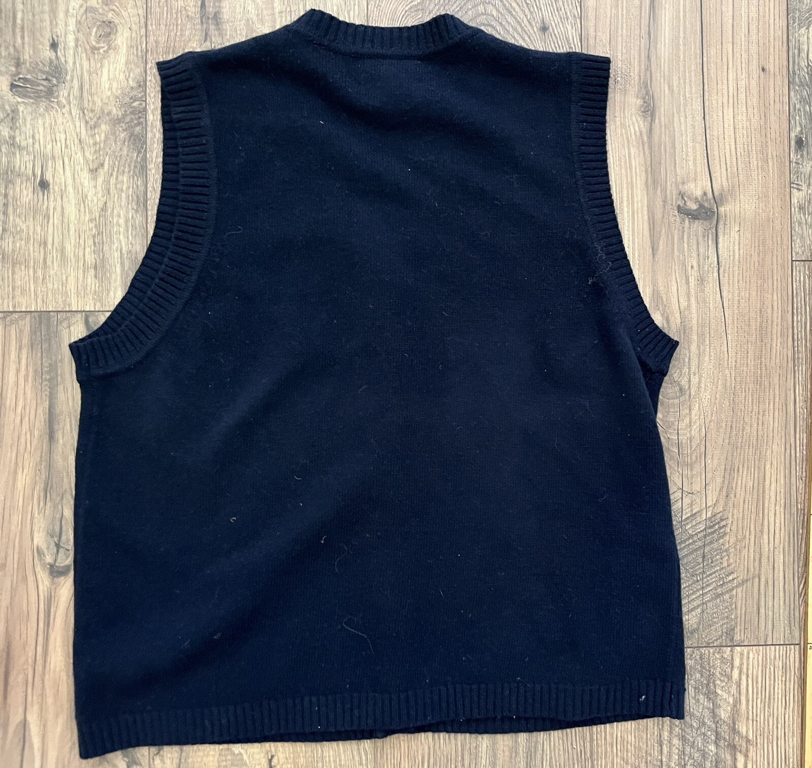 Pendleton Vintage Lambs Wool Vest Med Womens Dark Blue Geometric Medium