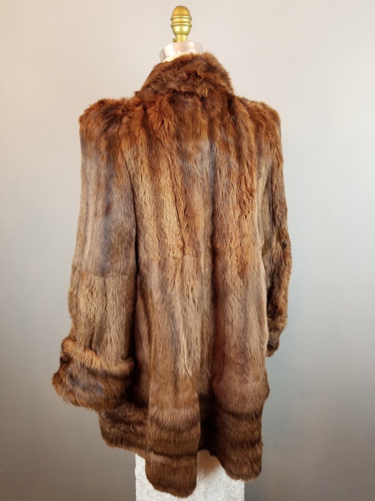 Vintage 1930’s Beautiful Brown Mink Stroller Coat w/Pockets & Embroidered Lining