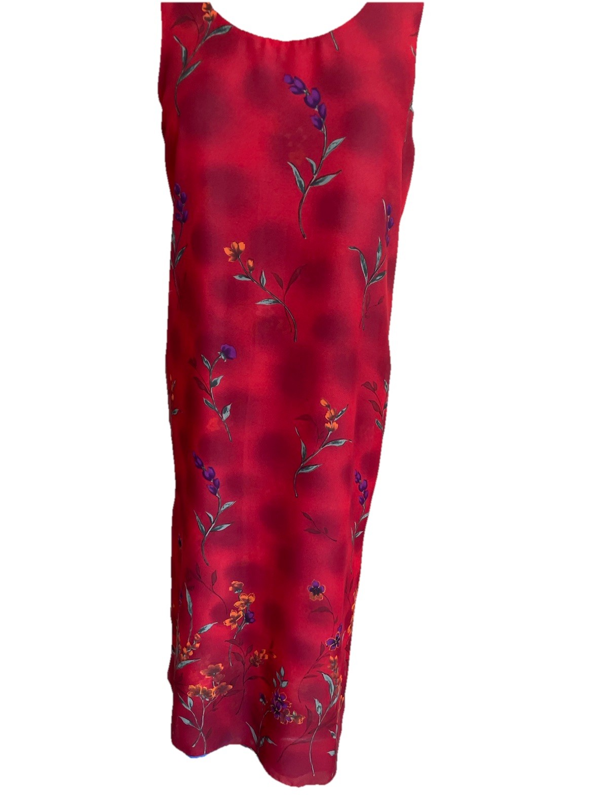 Vintage Impressions of California Reversible Floral Dress Red Blue Women’s M