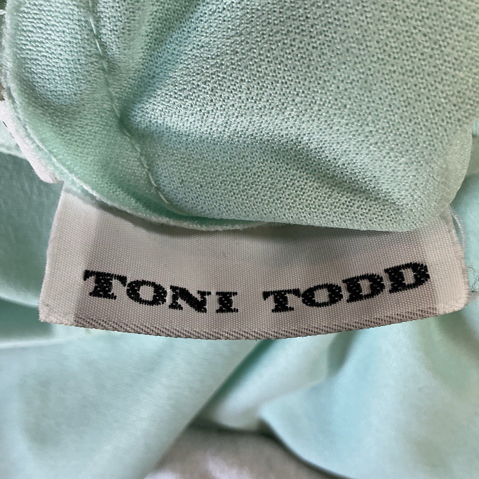 60s VINTAGE Size S – Toni Todd Mint Green Lace Trim Dress Cottagecore 70s #69708