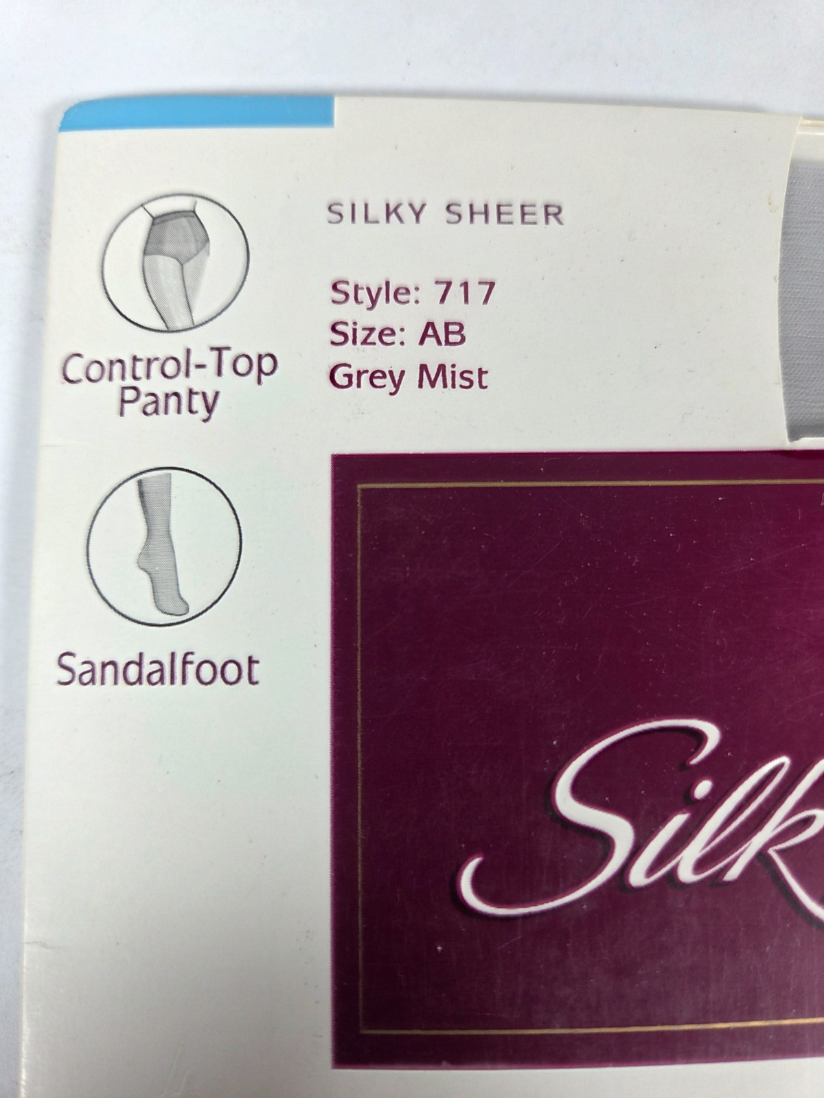 Hanes Silk Reflection Sheer Pantyhose Sz AB Grey Mist CT Sandlefoot Style #717