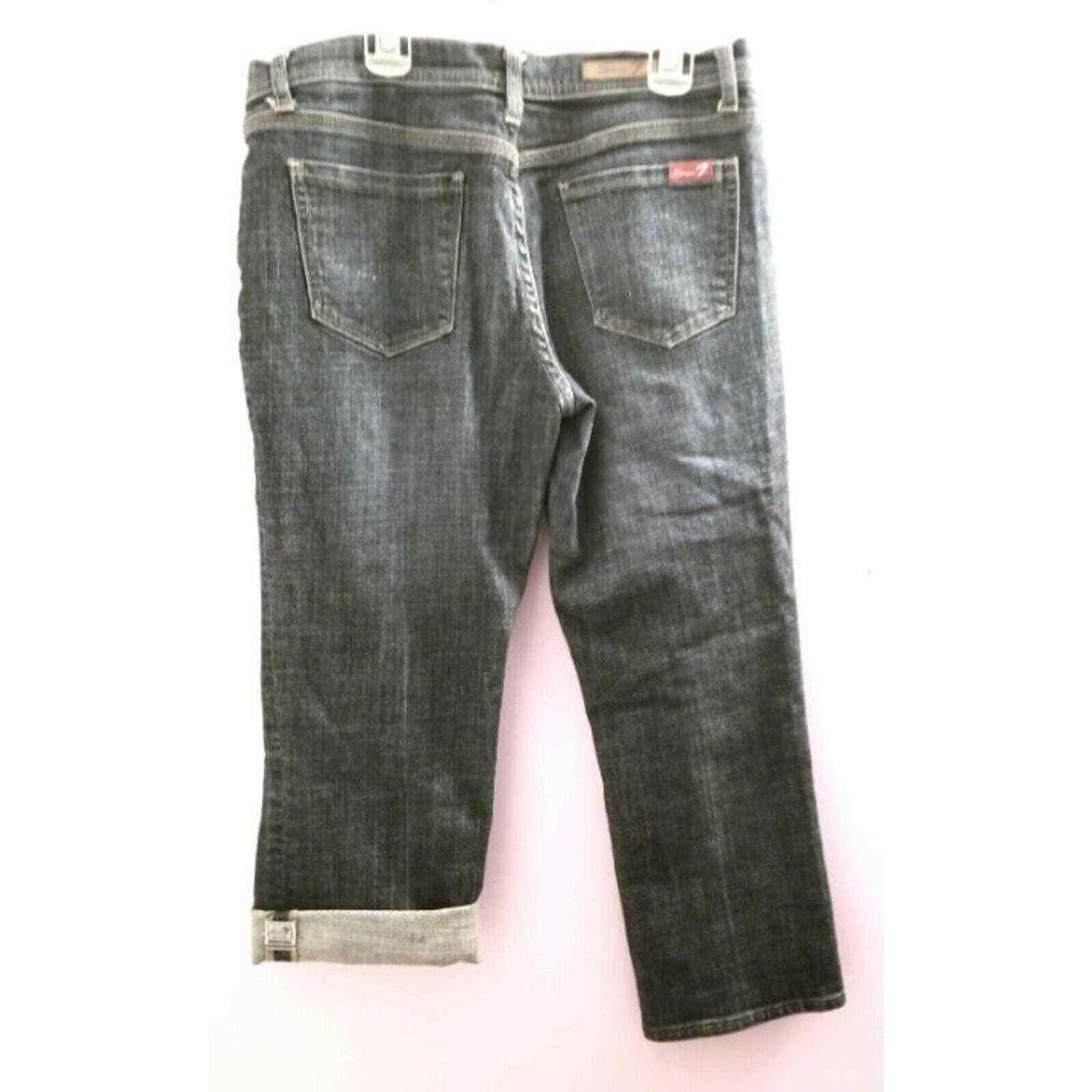 Seven 7 Size 8 Jean Capris 29 Blue Roll Up Womens Denim Pants Slacks Cropped