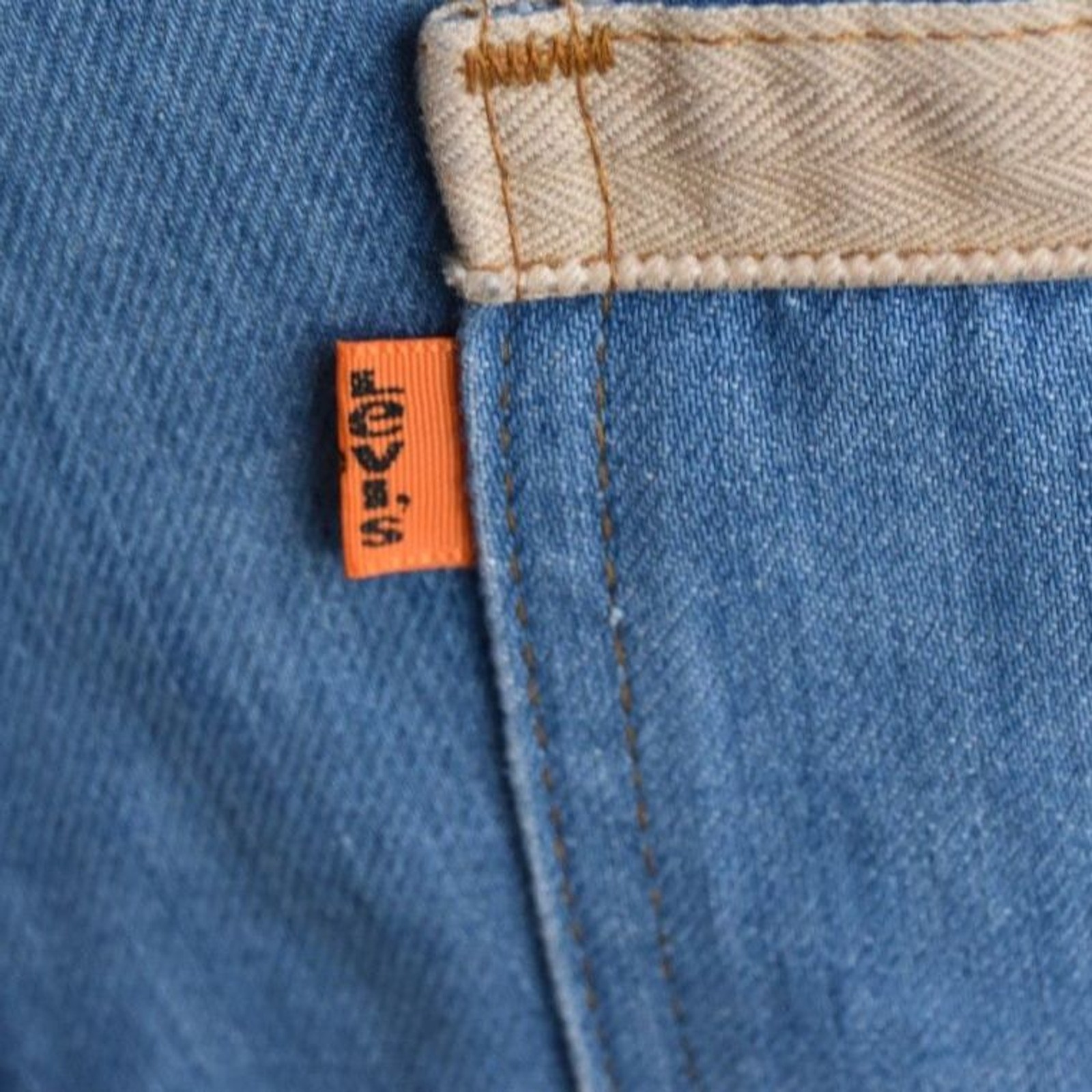Vintage 70s Levi’s Orange Tab Wide Leg Cargo Jeans High Rise 32×27.5 USA