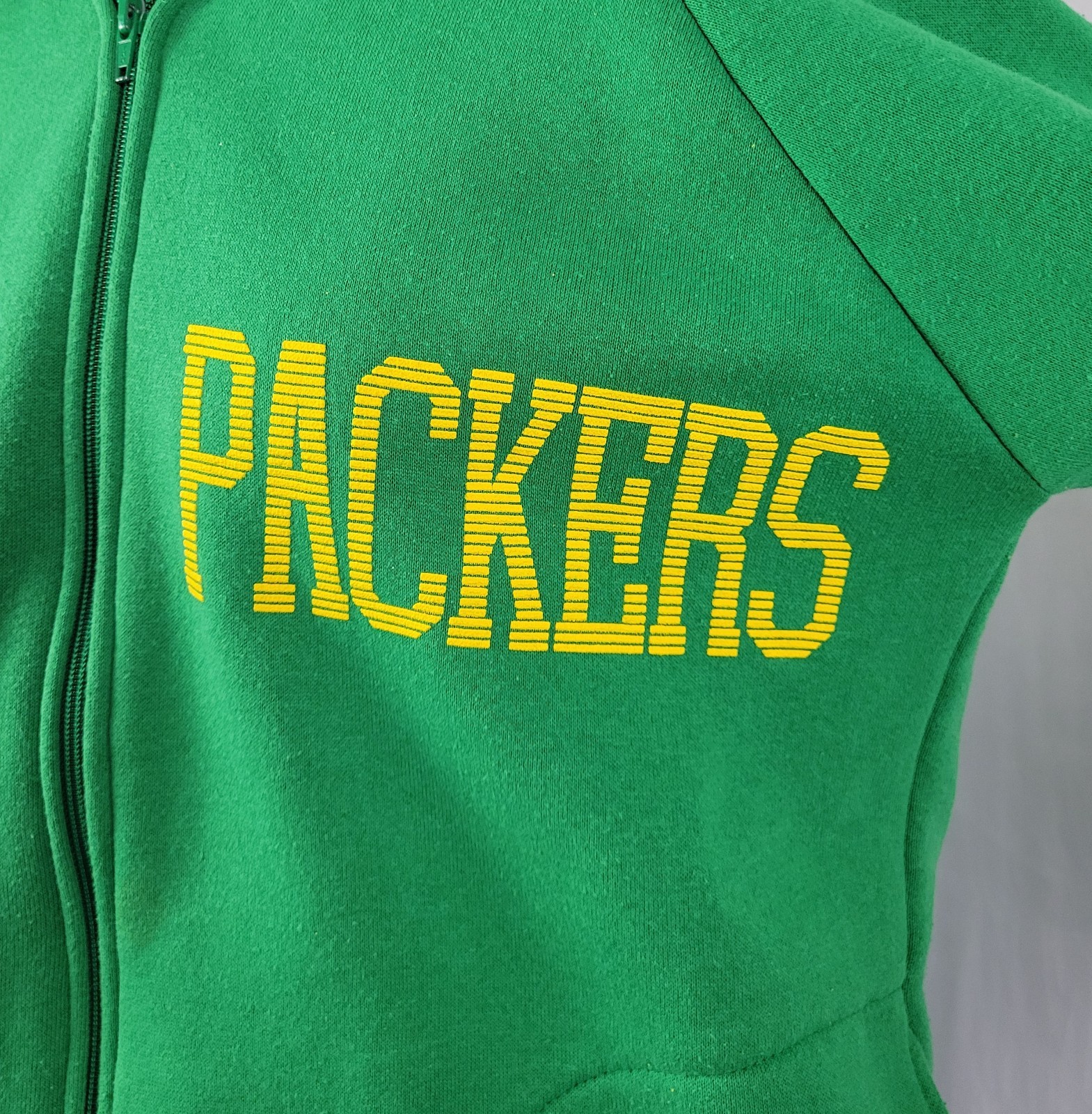 Vtg Pro Star Sports Green & Gold Packers Zip Up Hoodie Size Youth XL (Adult SM)