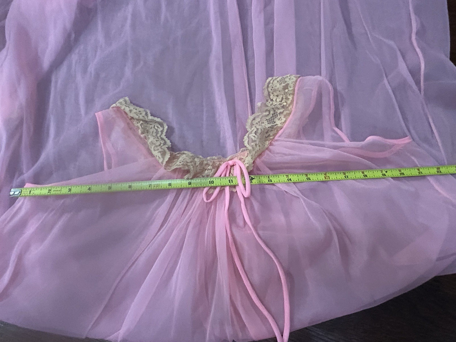 Vintage Jenelle Of California Peignoir Chiffon Nightgown Robe Set Bright Pink