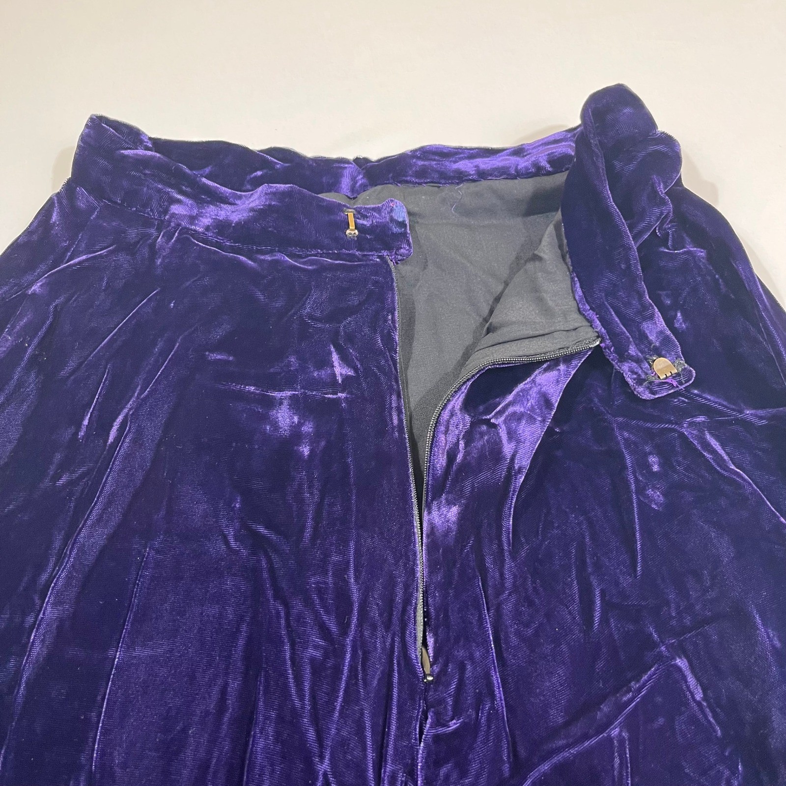 Velvet Maxi Skirt Women Size 25″ Waist Purple Vintage Long Full Goth