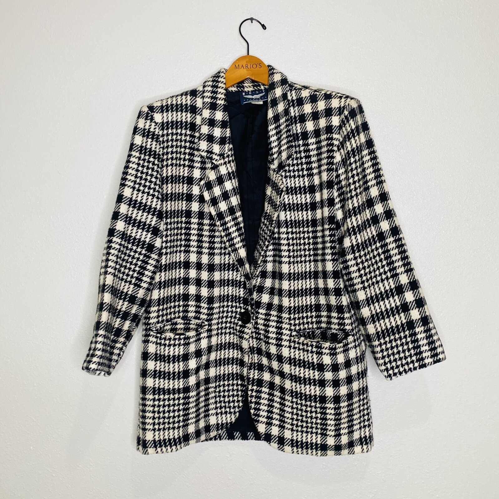 Best American Clothing Co. Vtg Blazer Women’s M 25% Woop Houndstooth Lined USA