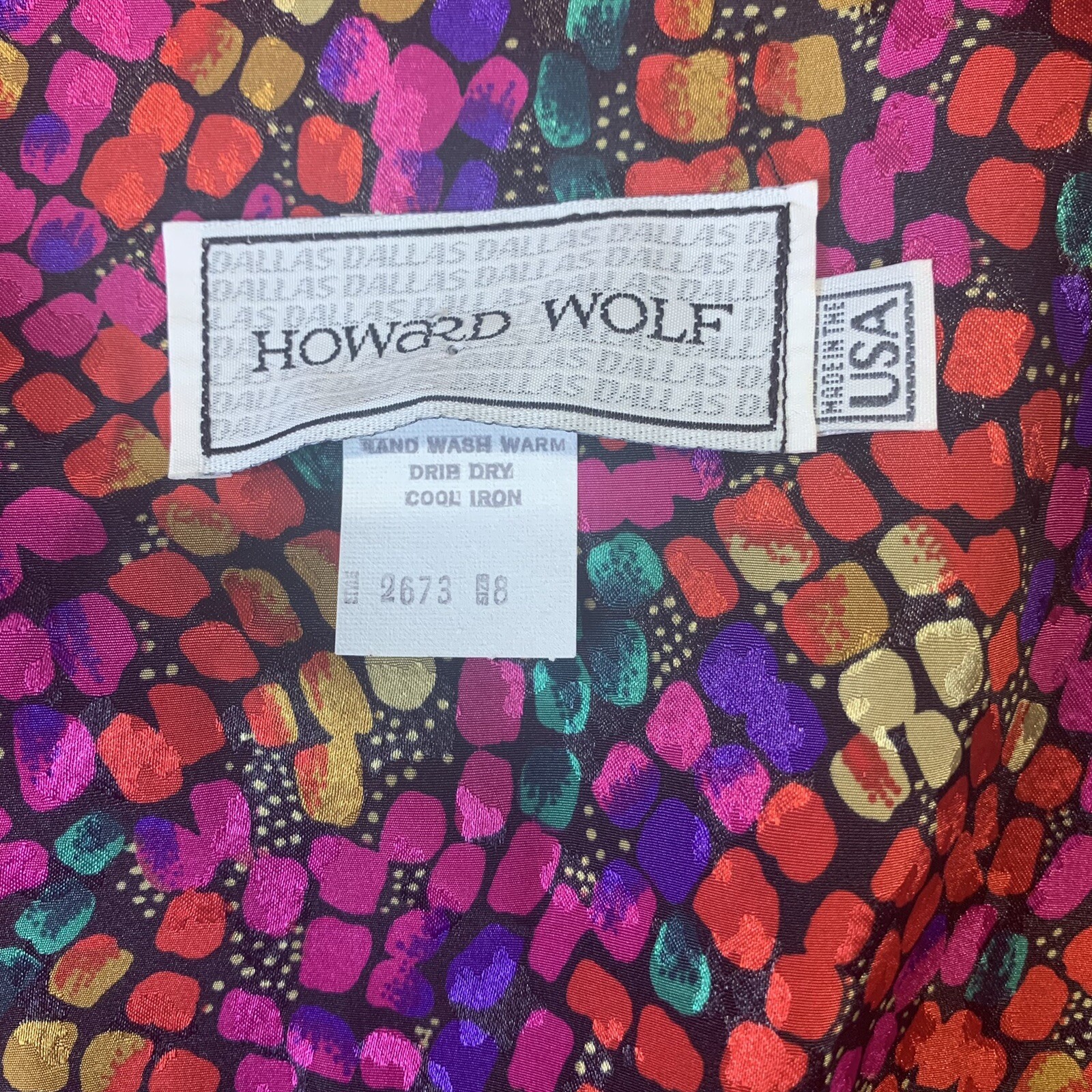 VTG 80s Howard Wolf Multicolor Jacket Blazer And Blouse Womens Avant-Garde Sz 8