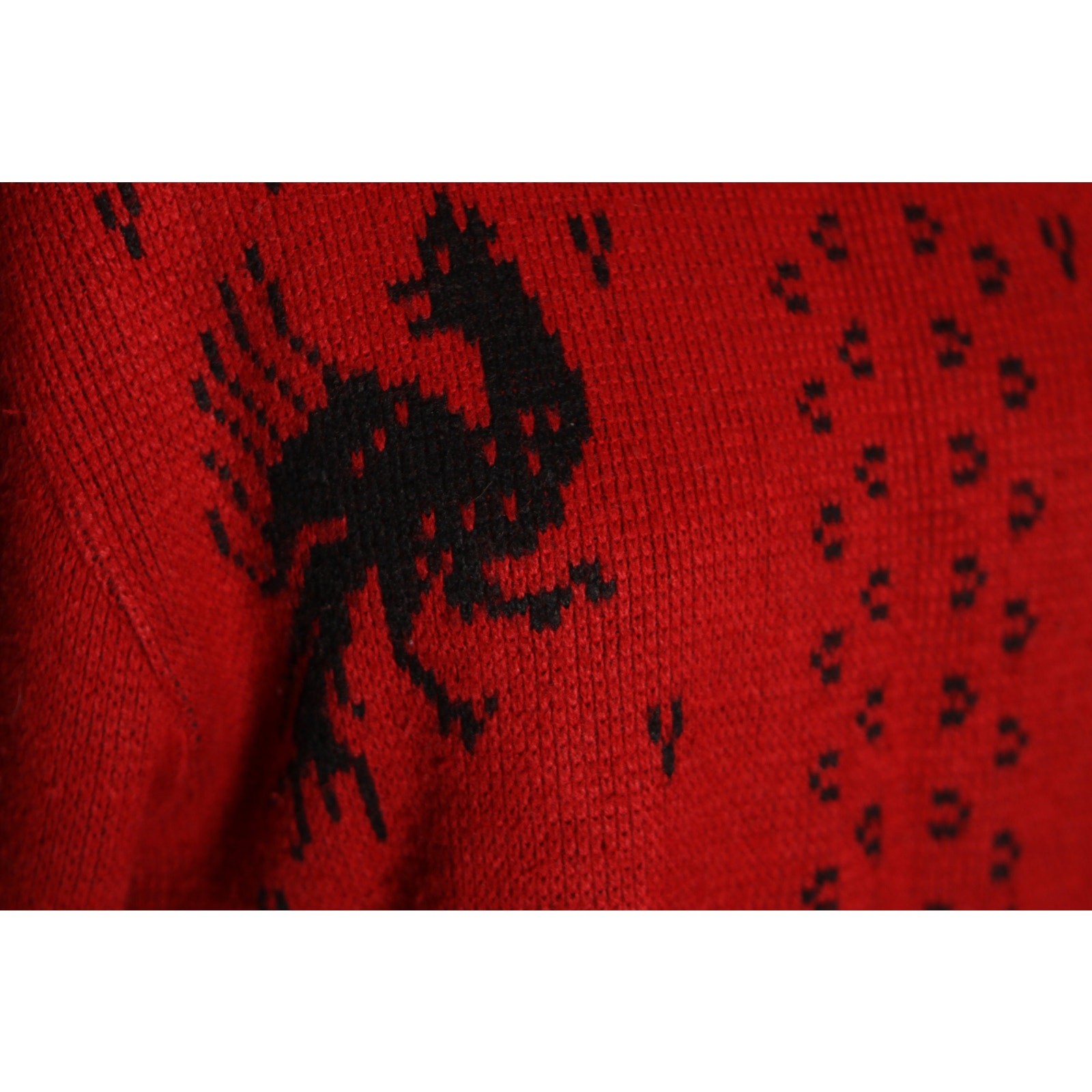 1960s Dark Red Black Novelty Mythical Phoenix Griffith Sweater by Puritan