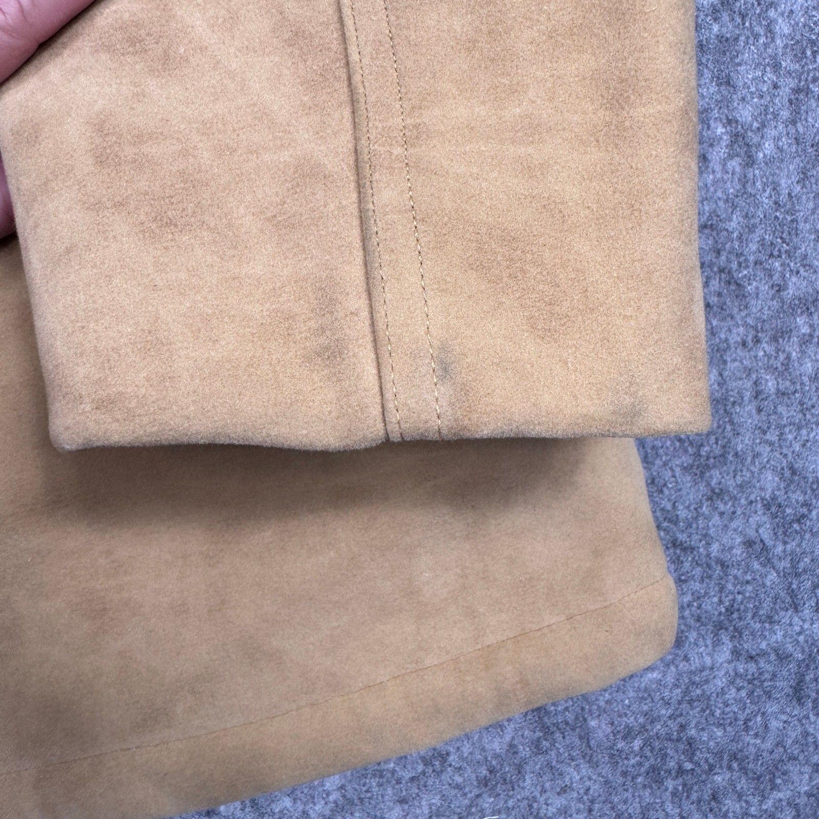 Vintage Swingster Sherpa Lined Coat Med. Faux Suede Brown Ranch Aureomycin Logo