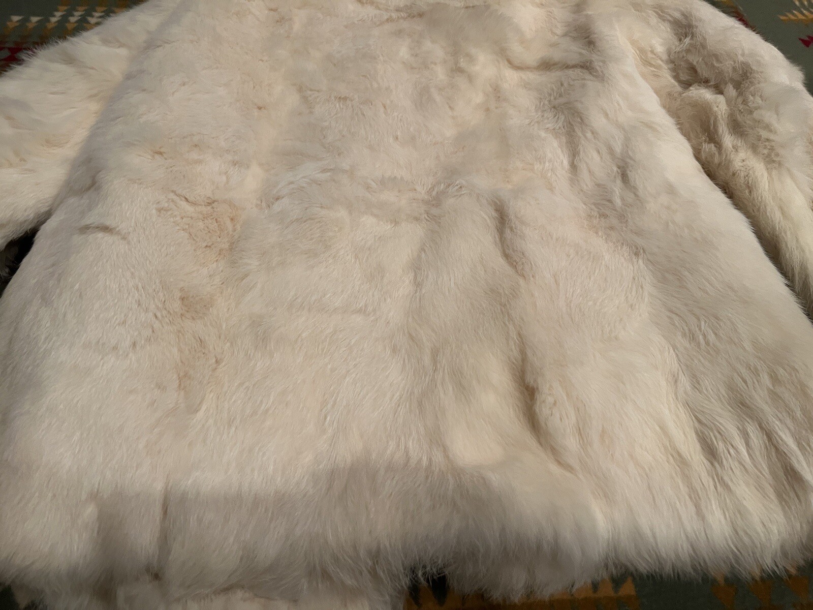 EUC🔥 Safuron Natural Rabbit Fur From France Made in Hong Kong Size L Women’s