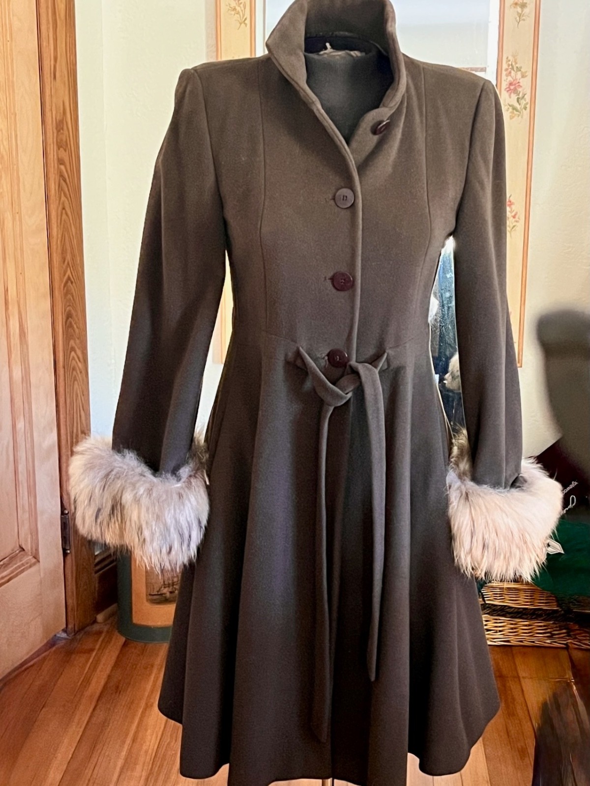 Vintage Giorgio Armani Coat Wool Angora Fur Camel Hair-Made In Italy 38/4