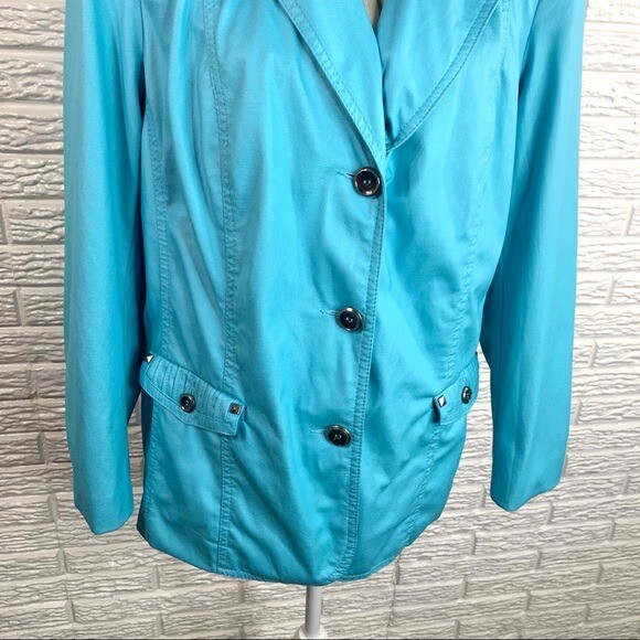 Vintage TanJay Blue Faux Leather Jacket Size 18W