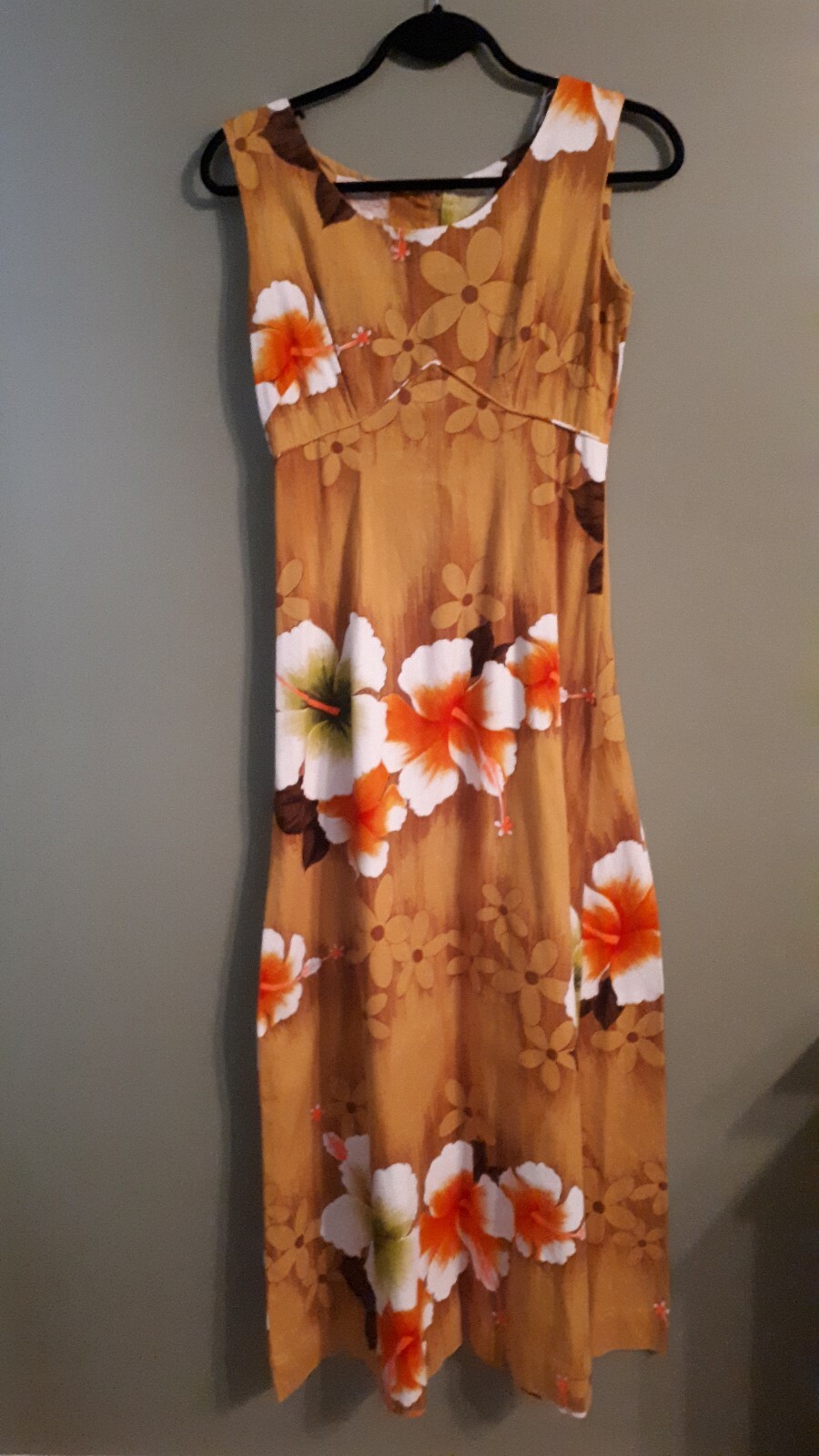 VTG 60s70s Royal Hawiian Aloha Friday Hibiscus & Plumaria Barkcloth cotton sz 10