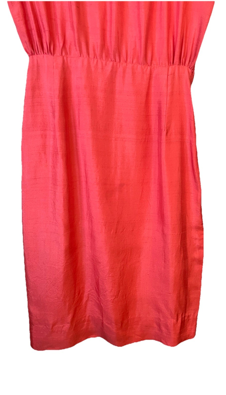 Homemade Vtg 1960 Silk Dupioni Pink Retro Style Fitted Dress W/pencil Skirt 6