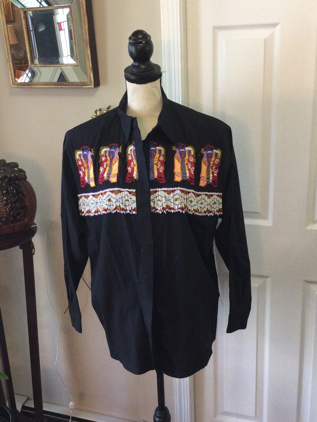 NWT Cedars beaded blouse vintage L