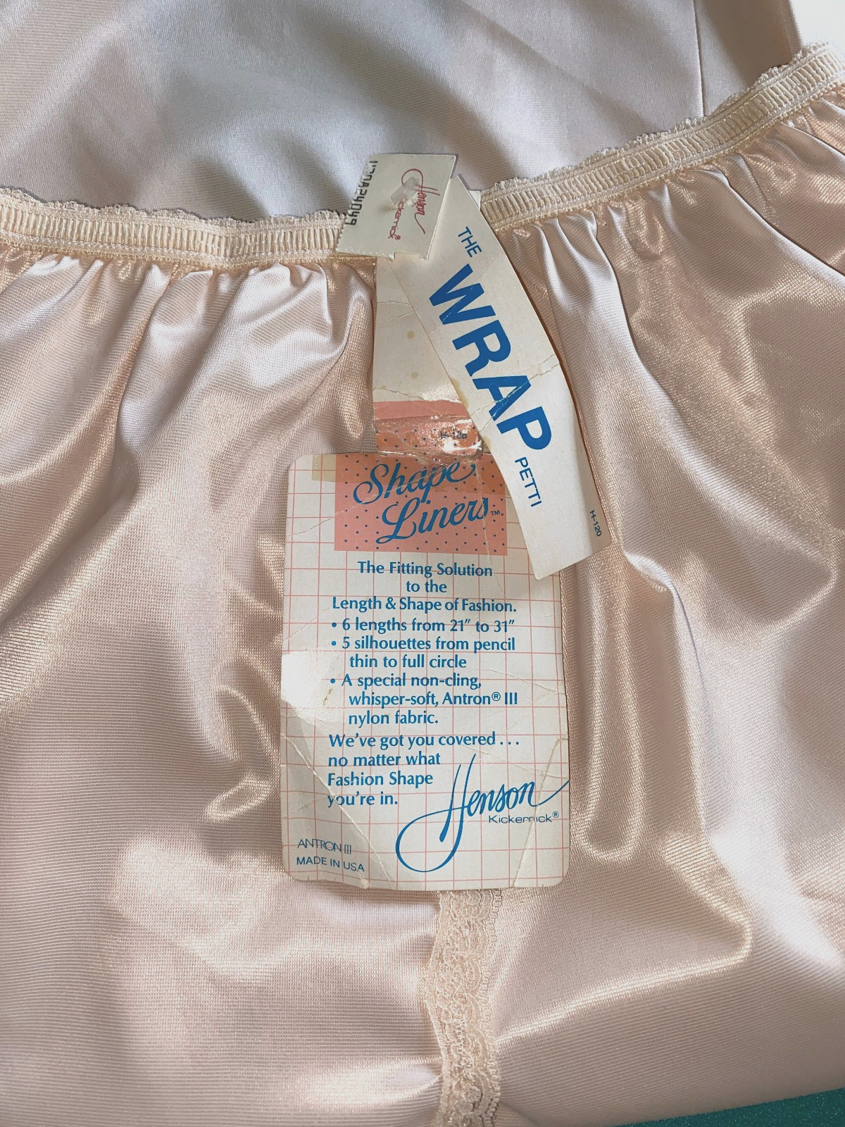 Henson Kickernick Vintage 'The Wrap’ Hi Slit Midi Half Slip Nylon Nude Petite px