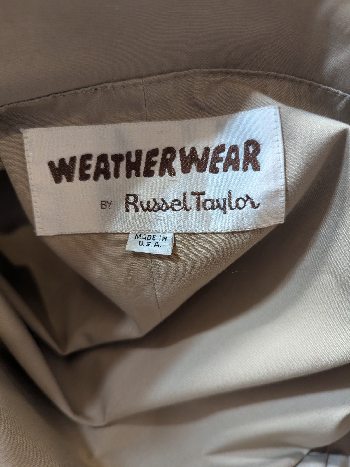 VTG Weatherwear by Russel Taylor Coat Union Made USA Size 14