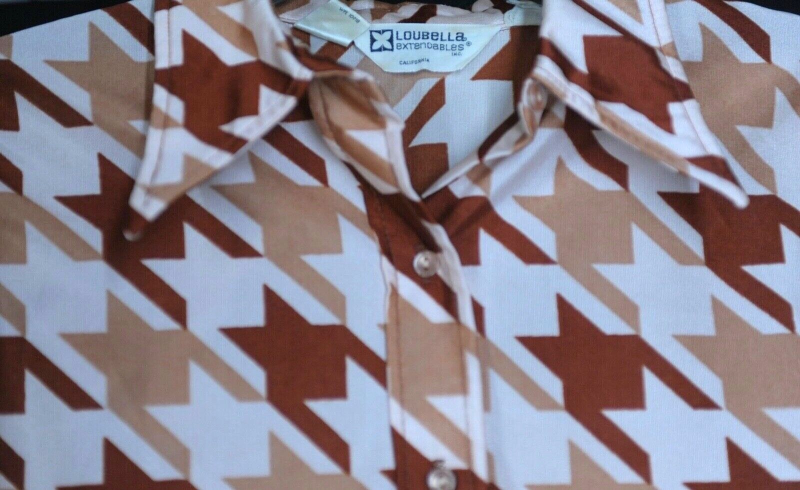 VTG Loubella Extendables 70’S Disco Shirt Women’s Top Size S Butterfly Collar