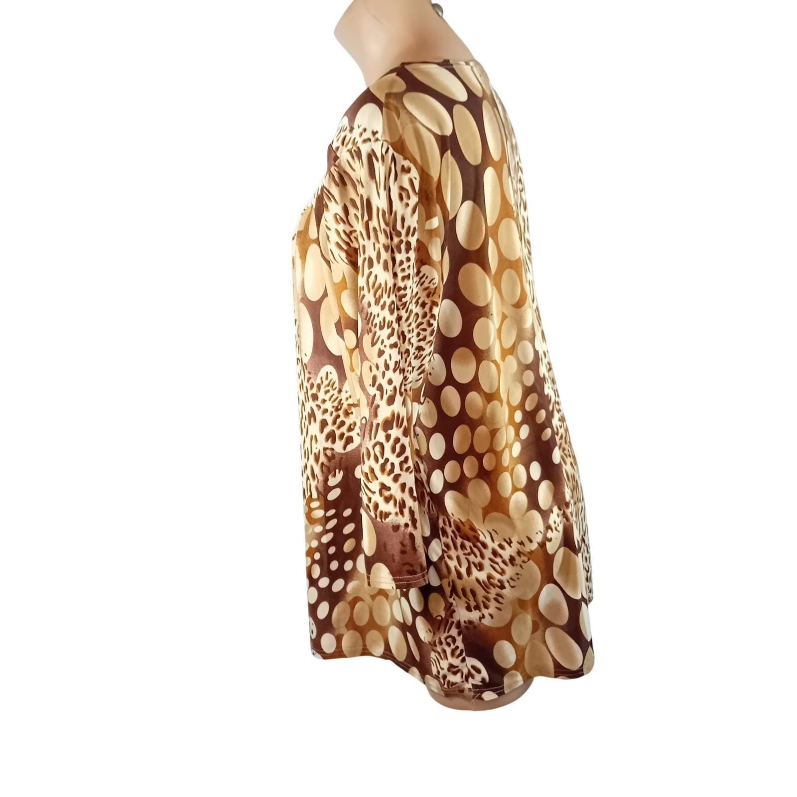 Vintage Y2K Plus Size C.O.C. Animal Print Tunic Maximalism Bohemian Casual 2XL