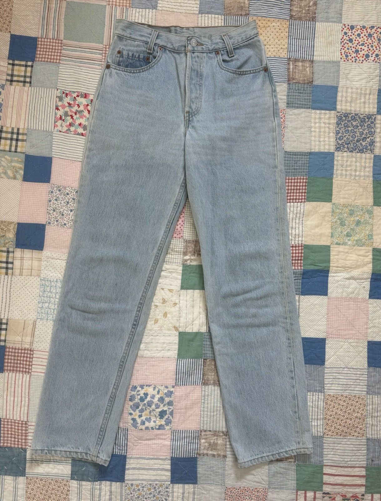 Vintage 1990s Levi’s 701 Student Light Wash Perfectly Faded Distressed 26 x 29