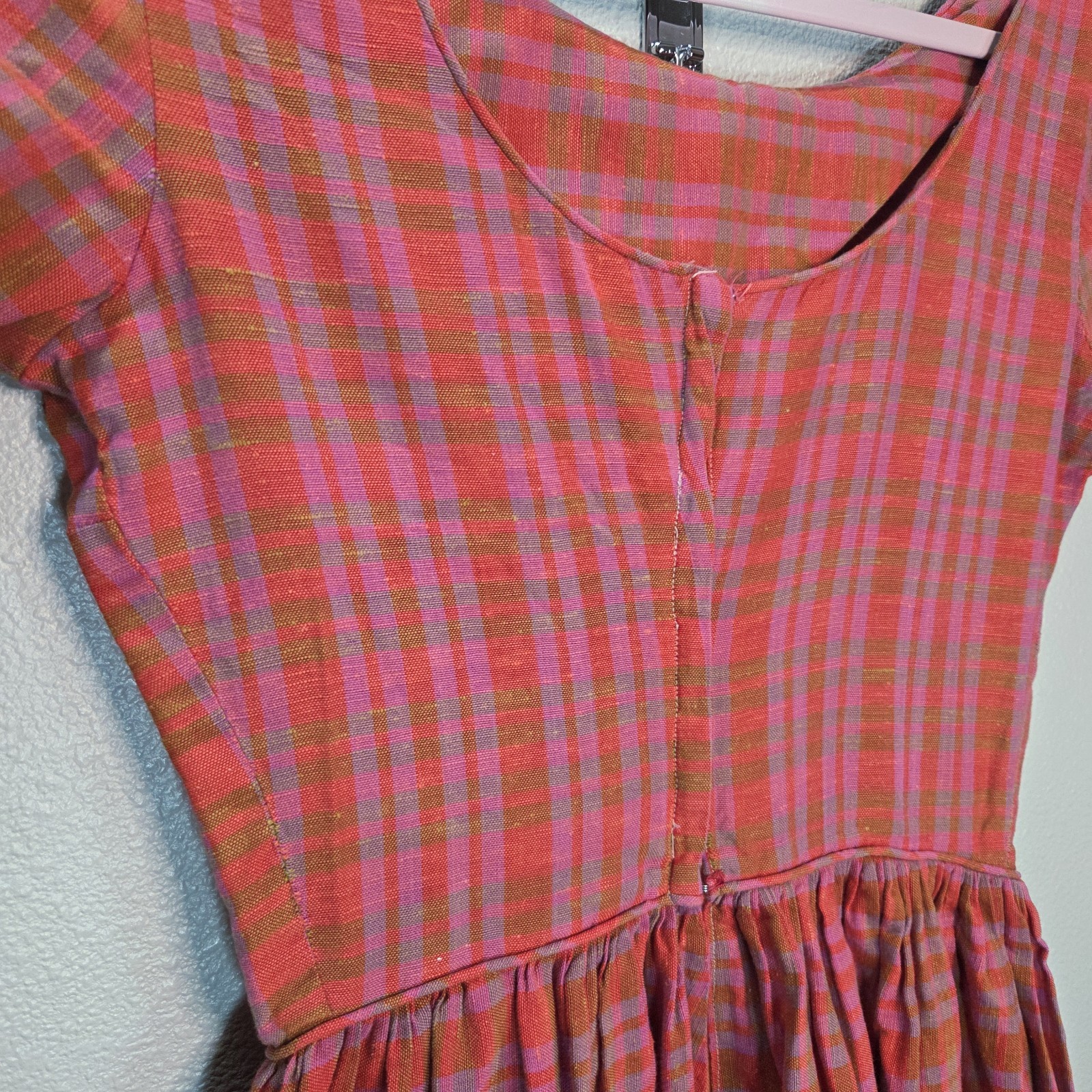 Vintage Murray Millman Plaid Prairie Dress Cottagecore Tiered Boho Dress XS/S