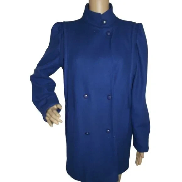 Vintage New York Girl Wool Coat Women’s Junior Size 9 Royal Cobalt Blue jacket