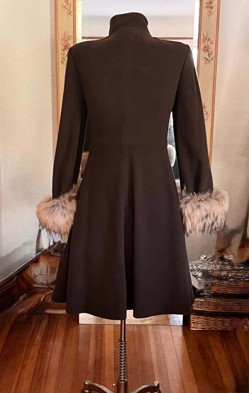 Vintage Giorgio Armani Coat Wool Angora Fur Camel Hair-Made In Italy 38/4