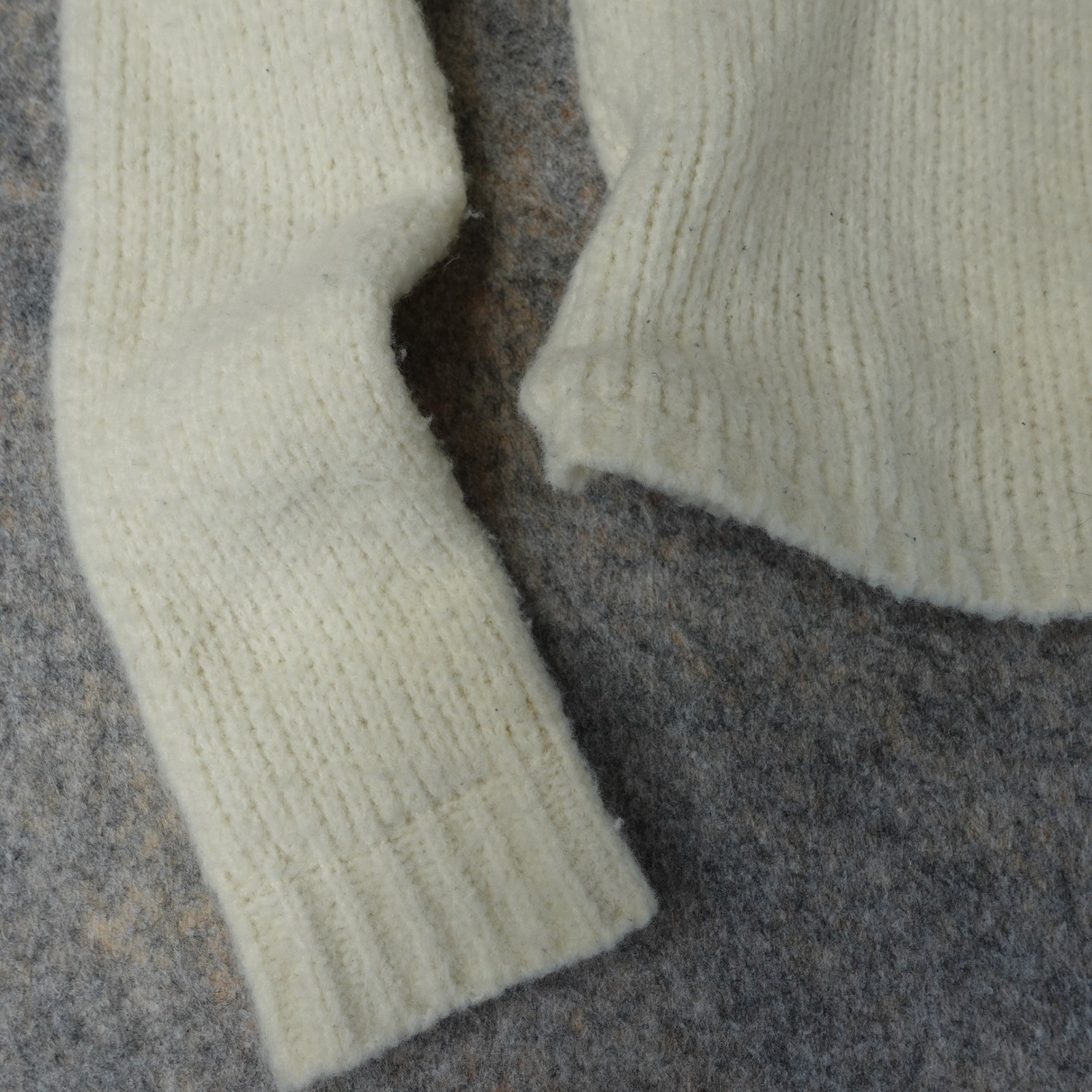 Vintage Y2K Cardigan Cream Wool Knit Shrunken Fuzzy Sweater Mesh Fairy Grunge