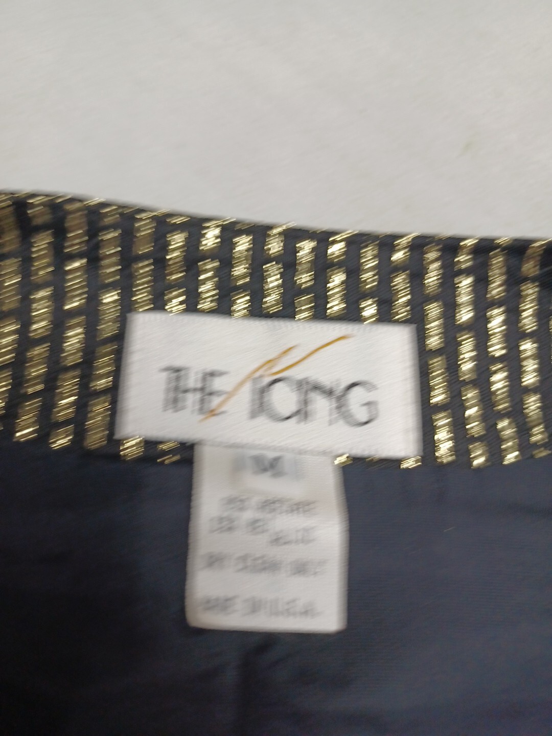 Vtg Womens The Icing Vest Black Gold Tone Striped Metallic Sz M