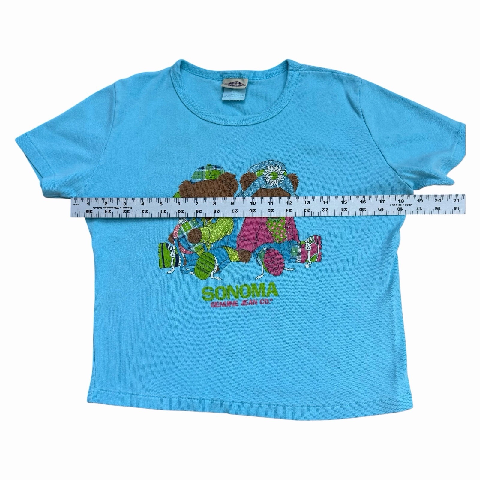 Vintage 90s Genuine Sonoma Jeans Company Teddy Bear Crop Top T-Shirt Large / XL